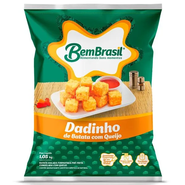 Dadinho de Batata Com Queijo Bem Brasil Congelado 1,5kg