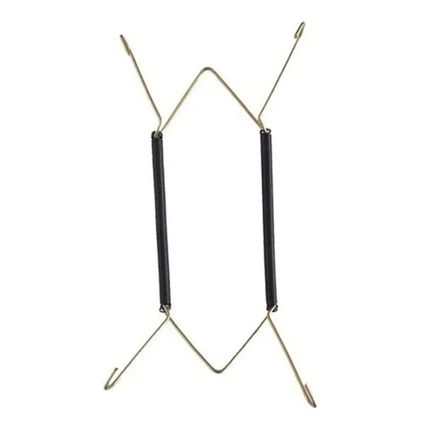 Suporte Gancho Mola Dourada Prato Decorativo Parede Pendurar Mesa 14 A 24 Cm