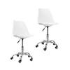 Kit 2 Cadeiras Office Com Rodízio Giratória Saarinen Branco