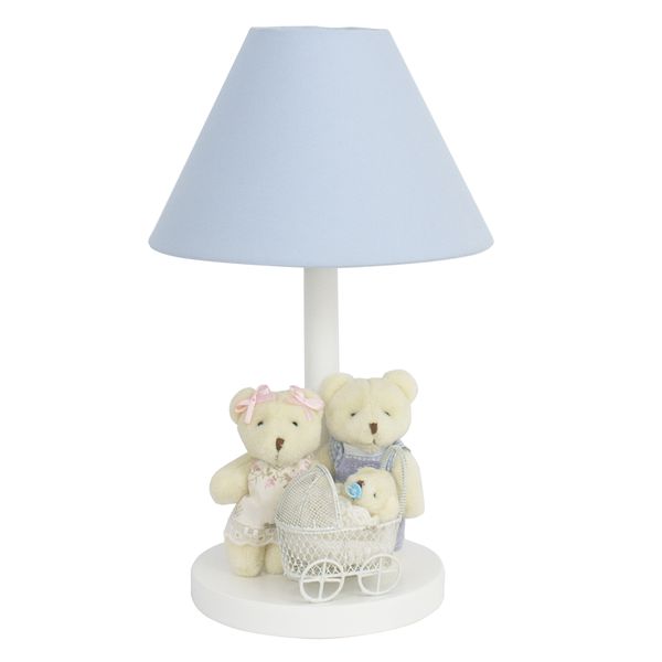 Abajur Madeira Família Urso Com Bebê Menino