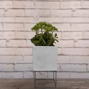Vaso Decorativo Vsart Cubo Antique Cimento 60x60cm