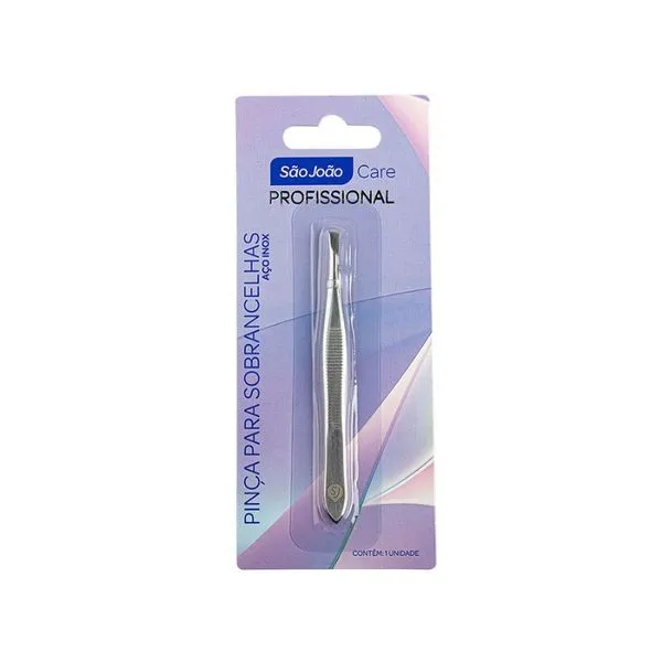 Pinça Para Sobrancelha Aço Inox Reta Cromado São João Care PINCA P/SOBRENCELHA ACO INOX RETA CROMAD