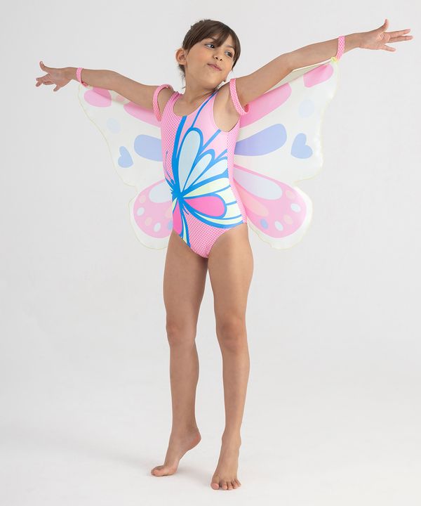 maiô infantil borboleta alças médias com proteção uv multicor 8