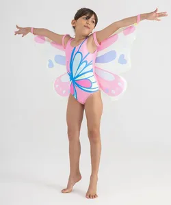 maiô infantil borboleta alças médias com proteção uv multicor 12