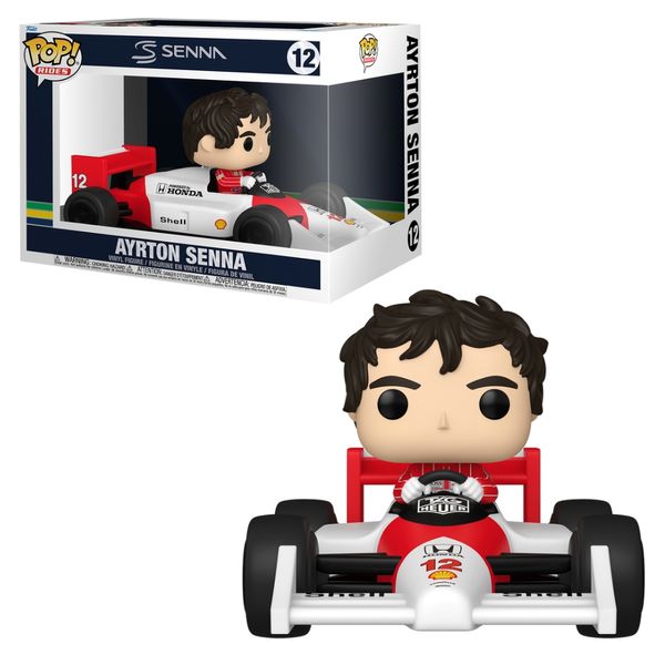 Mini Boneco - Funko Pop - Ayrton Senna - Rides Deluxe Mclaren - Candide