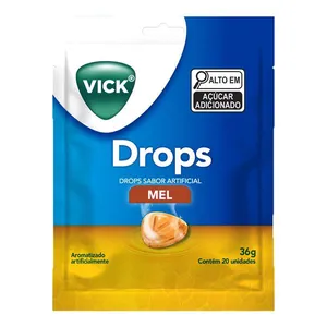 Pastilha Vick Drops Mel 36g 20 Unidades