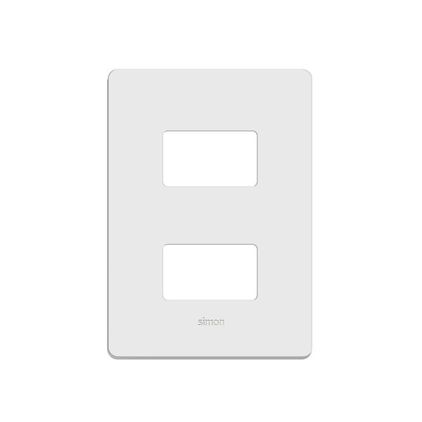 Placa 2 Postos 4x2 com Suporte Simon 20 Placa 2 Postos 4x2 com Suporte Branca Simon 20