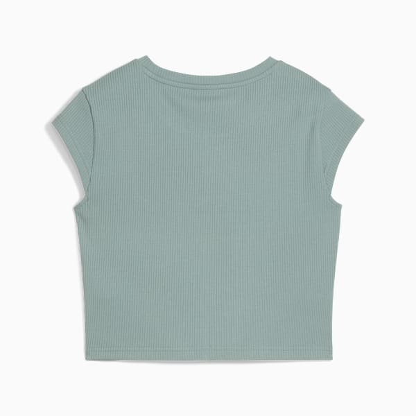Camiseta Baby Look Wardrobe Essentials Ribbed Feminina