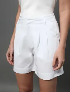 Bermuda Feminina Linho Misto Calvin Klein - Branco Bermuda Feminina Linho Misto Calvin Klein Branco 42