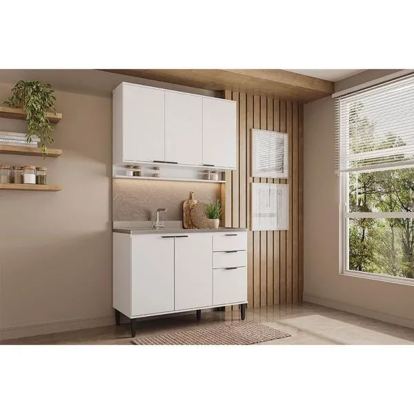 Cozinha Modulada Carraro 2 Peças Alpha C2P51 Branco