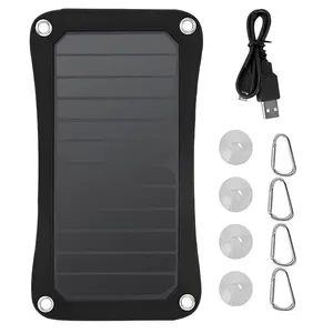 Kit Placa Solar Portátil 6,5w Com Saída Usb Para Viagens