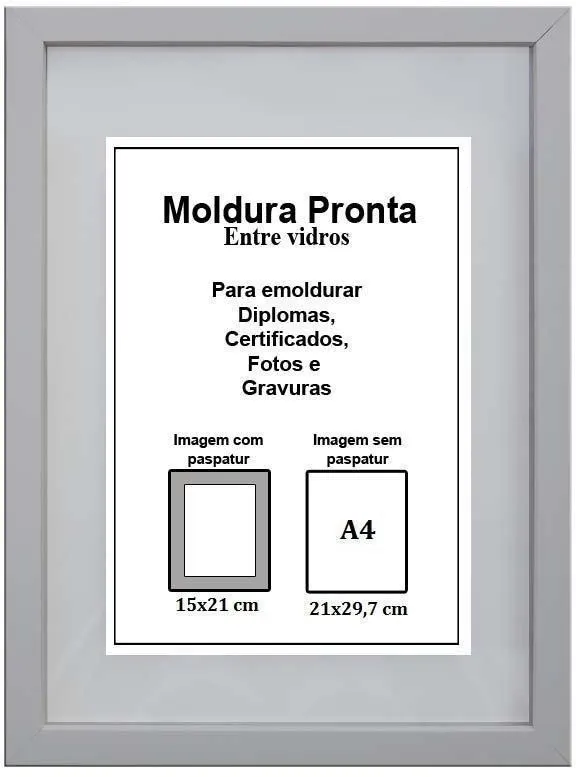 Moldura Pronta Gf Serrano Entre Vidro 21X29,7 Branco