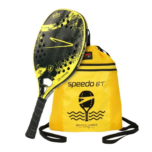 Raquete Beach Tennis 12K Yellow Power + Beach Bag - YELLOW ÚNICO