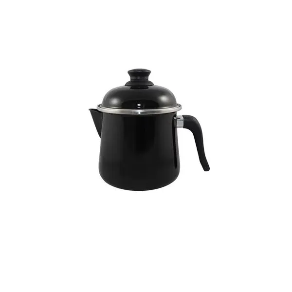 Leiteira Bule em agata Esmaltado 2L: Sabor e Tradição PRETO