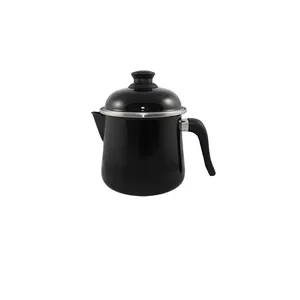 Leiteira Bule em agata Esmaltado 2L: Sabor e Tradição PRETO