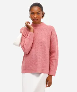 suéter feminino texturizado rosa G