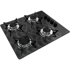 Cooktop Casavitra 4 Bocas Wavy com Queimador Rápido, Preto - E10E43.435 Bivolt