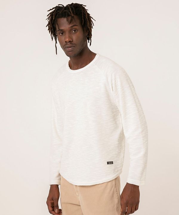 camiseta manga longa raglan texturizada off white G