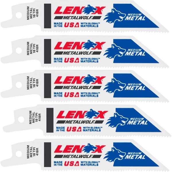 Lâmina para serra sabre 100mm 18 dentes com 5 peças LENOX