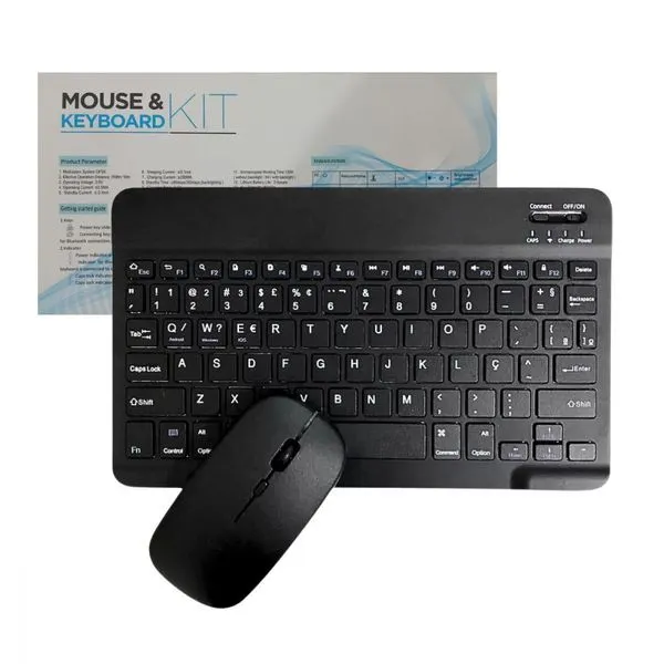 Teclado e Mouse sem Fio Bluetooth TX2382-XF Ultra Fino Portátil Preto Golden Ultra Teclado e Mouse sem Fio Bluetooth TX2382-XF Ultra Fino Preto Golden Ultra