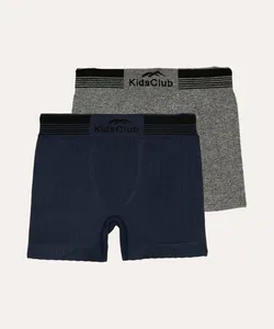 kit de 2 cuecas boxer infantis sem costura delrio colorido GG