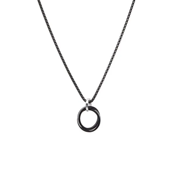Colar Gates de Aço Preto Preta Único
