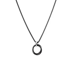 Colar Gates de Aço Preto Preta Único