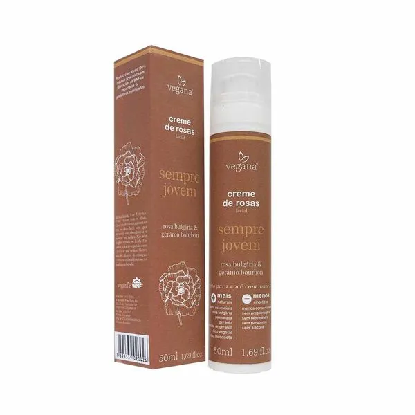 Creme de Rosas Vegana Sempre Jovem - 50 ml