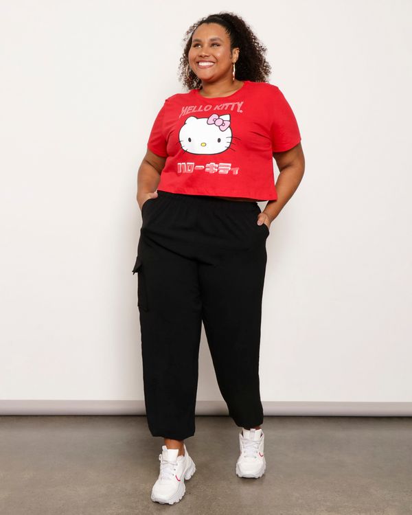 Calça Plus Size Feminina Jogger Bolso Cargo Preta G2