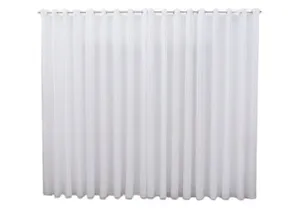 Cortina 3,00x2,50 Sala Quarto Cozinha Voil Blackout Tecido Xadrez Branco