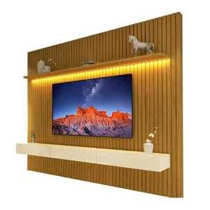 Home Suspenso 2.3 Ripado Com Led Nobre Naturale Com Off White - Gelius Móveis