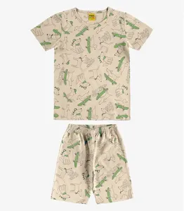 Pijama Meia Malha Rovi Kids Bege 8