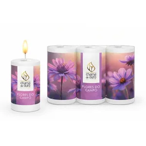 Kit 3 Velas Perfumadas Flores do Campo 40g Ref.150040405050711 - Chama de Ouro