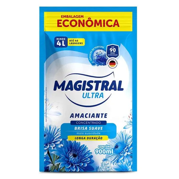 Amaciante de Roupa Magistral Ultra Concentrado Brisa Suave Refil 900ml AMACIANTE MAGISTRAL RFL UC 900ML SUAVE