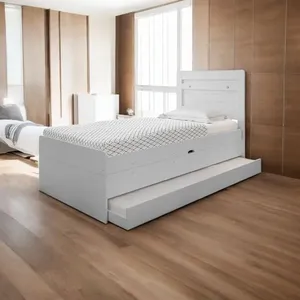 Cama Solteiro Larissa Com Auxiliar Branca Framar