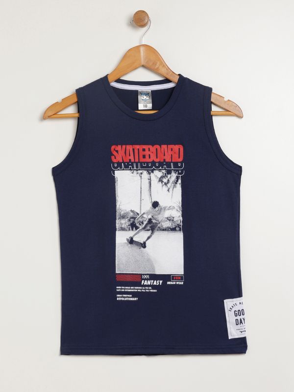 Camiseta Regata Juvenil Para Menino - MARINHO 14