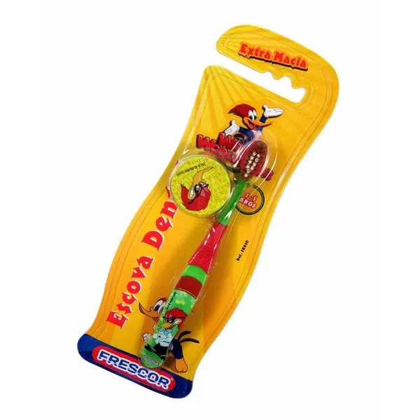 Escova Dental Infantil Pica-Pau com Capa