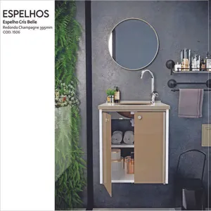 Espelho Redondo Perfil 395Mm Black Crismetal