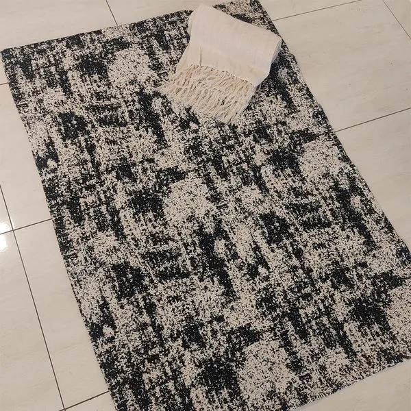 Manta Tapete Rústica Carrara Pt1 Preta 140x95cm MRCAR095140PT1 - Bordartes