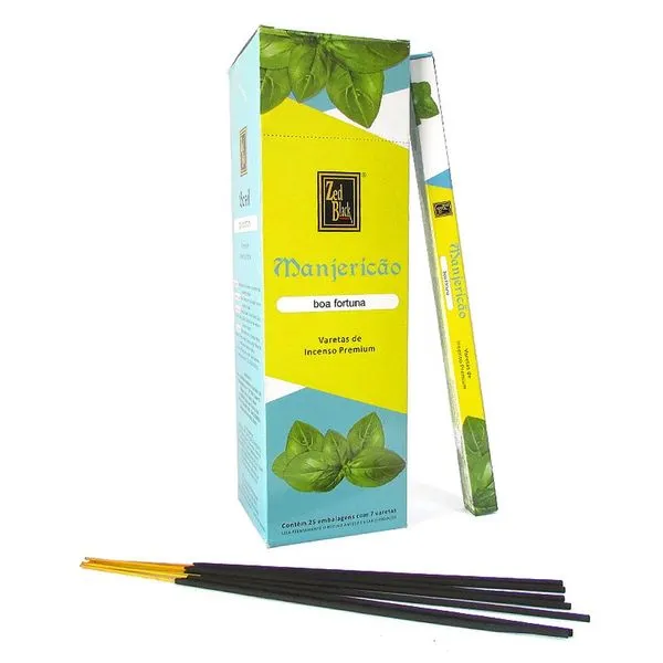 Incenso De Manjericão Para Boa Fortuna Zed Black Caixa Com 25 Pacotes (MP)