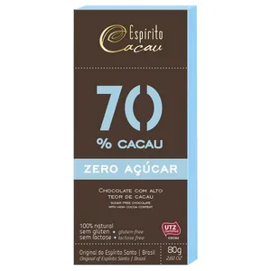 Chocolate 70% Sem Açúcar Cacau Espírito Cacau 80g