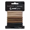 Elástico para Cabelo Ever You Marrom Fio de Meia 8 Unidades