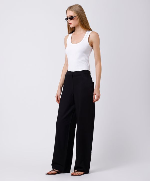 calça reta feminina de alfaiataria mindset - preto 38