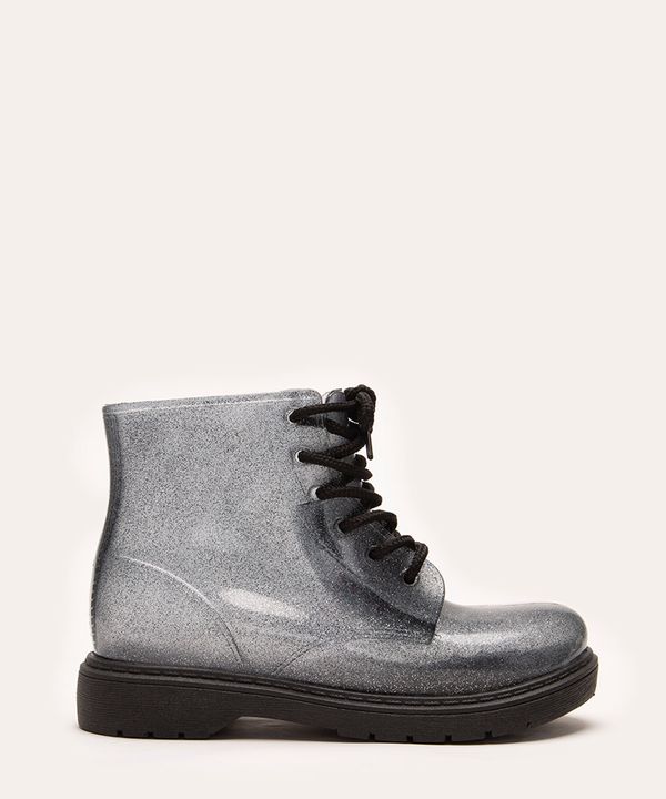 Coturno Infantil Luelua com Glitter Preto 27-28