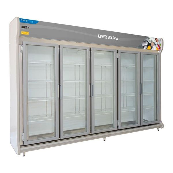 Expositor De Bebidas 5 Portas Polofrio Refrigerador De Bebidas Cinza 220v