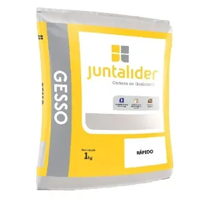 Gesso Rápido 1kg para Acabamento Interno Secagem Rápida Branco Juntalider Gesso Rápido 1kg para Reparos Internos e Artesanato Branco Juntalider