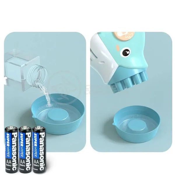 Kit Brinquedo de Bolhas de Sabão Golfinho Bolhudo com Máquina de Bolhas, Pilhas AA e Frasco para Mistura Azul Smart Kit Brinquedo de Bolhas de Sabão Golfinho Bolhudo com Pilhas AA e Frasco para Mistura Azul Smart