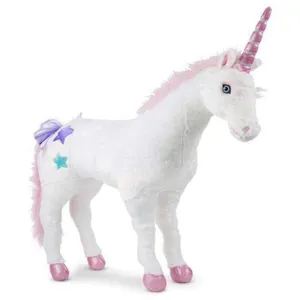 Pelúcia Unicórnio 60 cm de Altura com Design Realista para Crianças Acima de 3 Anos, Melissa & Doug, Branco