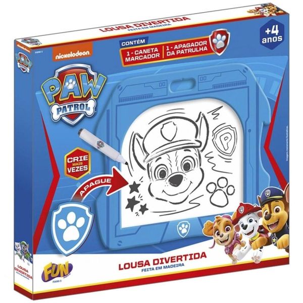 Conjunto de Atividades - Patrulha Canina - Lousa Divertida - 1 Caneta Marcador 1 Apagador - Fun