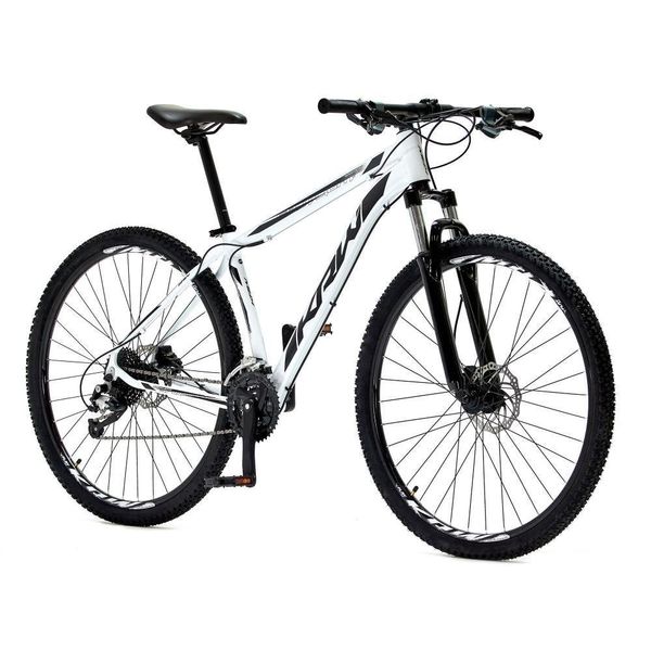 Bicicleta Aro 29 Krw Alumínio 21 Vel Freio A Disco Suspensão Dianteira S3 15.5 Branco-Preto